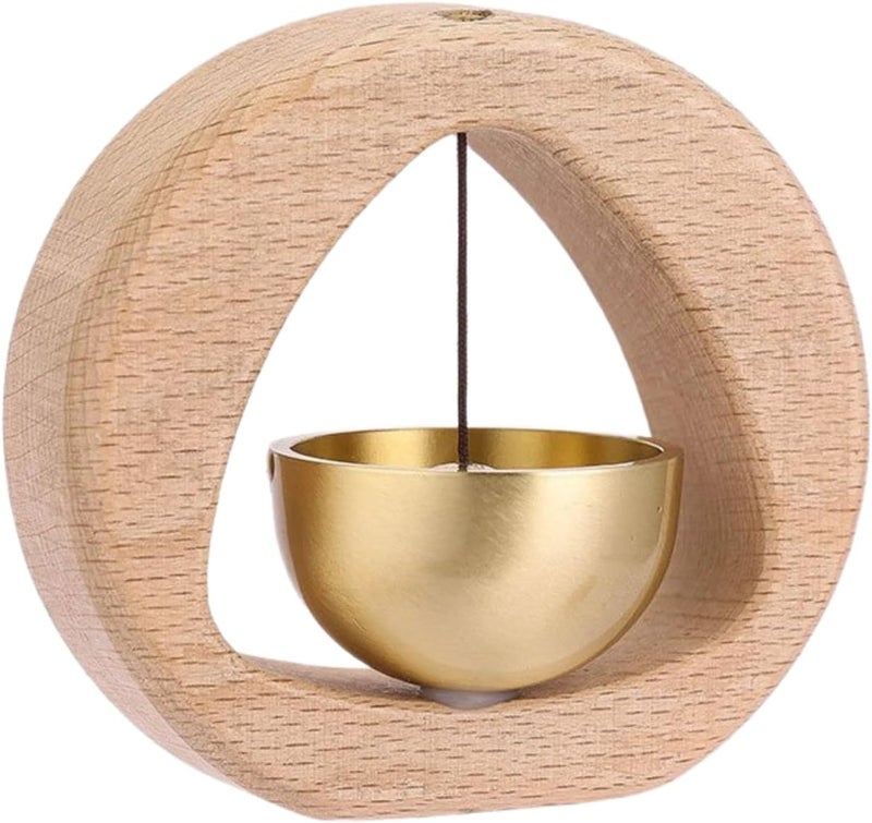 Shopkeepers Bell for Door Opening, Magnetic Wood Doorbell, Wind Chime for Door, Store, Refrigerator, Porch, Garden, Entrance, Restaurant, Office, Housewarming Gift (Inverted Triangle-Shaped)